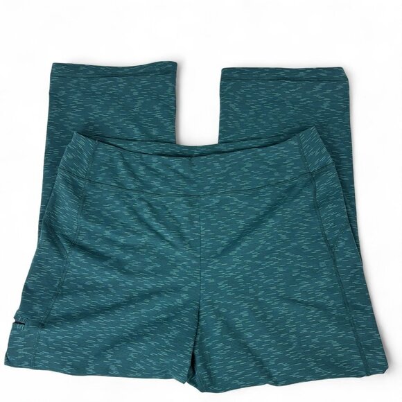 Duluth Trading Pants Womens XL Pull On Straight Leg Green Print Stretch Pockets - Picture 2 of 11